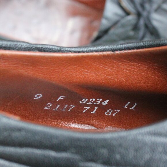 Vtg Dack's Black “Baffin Seal” Leather Derby, Men's 9 F, Made in Canada, GUC - Picture 11 of 13